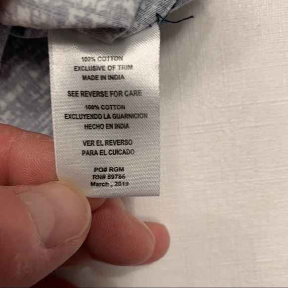 Rugby University Men’s Blue Cotton Short Sleeve Button Shirt - Picture 3 of 6